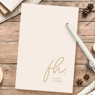 Post-it® Monogramme Blush rose moderne Script féminin Minim