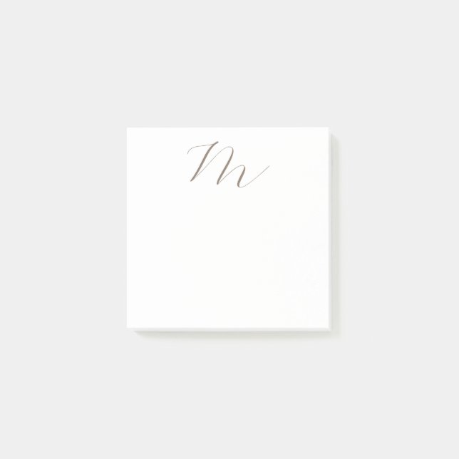 Post-it® Monogramme calligraphie Plaque unique moderne (Devant)