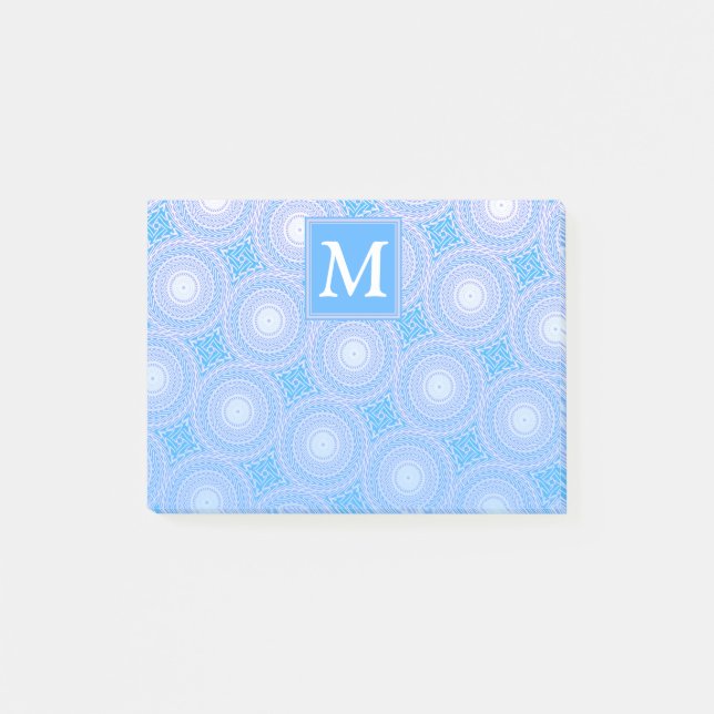 Post-it® Monogramme Cercles bleu électrique motif (Devant)