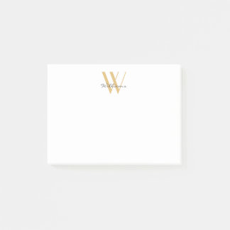 Post-it® Monogramme chic or moderne Script simple