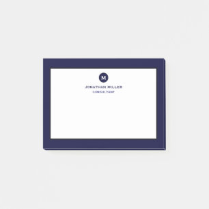 Post-it® Monogramme classique minimum bleu marine