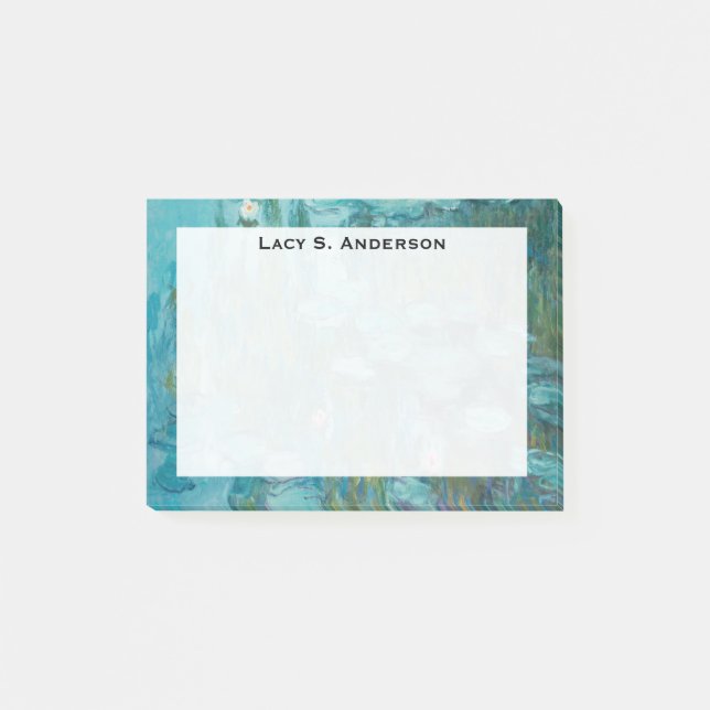 Post-it® Monogramme Claude Monet, Nymphéas, 1915, Aqua (Devant)