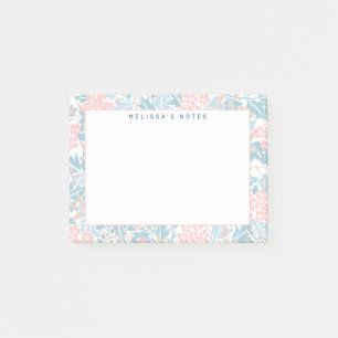 Post-it® Monogramme Coloré Floral Moderne Vintage Rose bleu