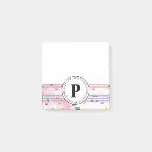 Post-it® Monogramme coloré Musique Note Musicien