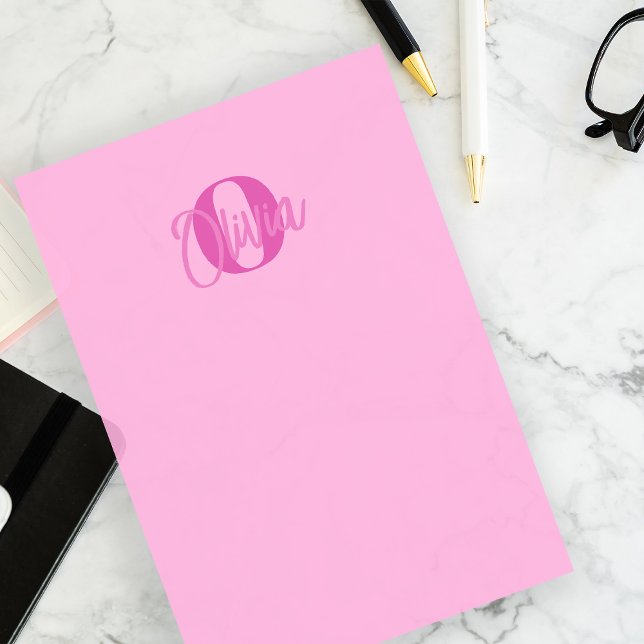 Post-it® Monogramme cool Monochrome rose tendance (Créateur téléchargé)