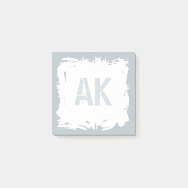 Post-it® Monogramme Cool pour pinceau gris sable argenté (Devant)