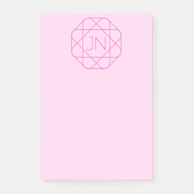 Post-it® Monogramme Cool, Style de Logo Hip | Rose & Magent (Devant)