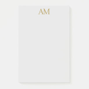 Post-it® Monogramme couleur or Initiales Calligraphie Pro