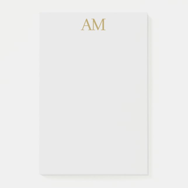 Post-it® Monogramme couleur or Initiales Calligraphie Pro (Devant)