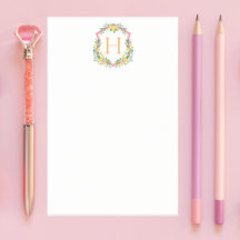 Monogramme Crest citron, rose et orange personnali