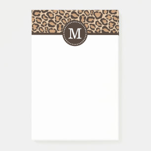 Post-it® Monogramme de coutume de brun et d'empreinte de