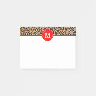 Post-it® Monogramme de coutume de rouge et d'empreinte de