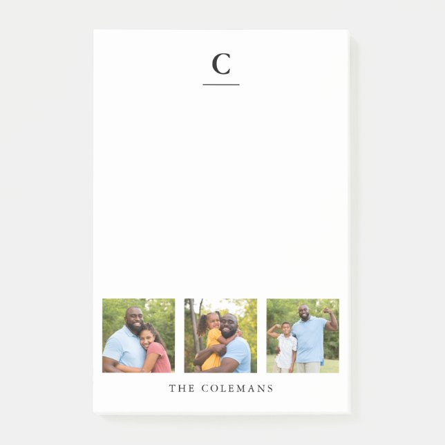 Post-it® Monogramme de famille de photos multiples (Devant)