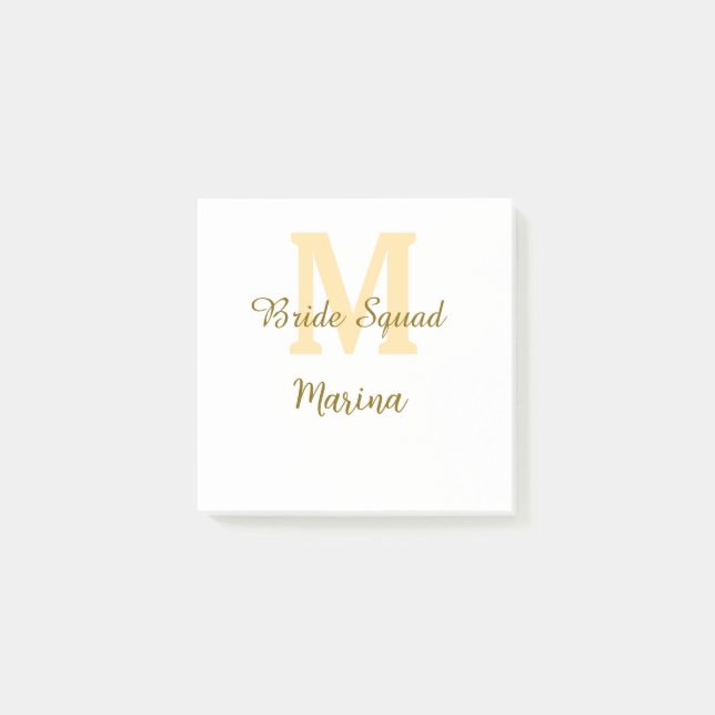 Post-it® Monogramme de l'équipe de la mariée simple shower  (Devant)