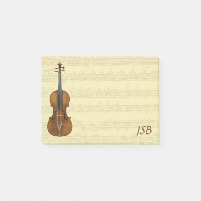 Post-it® Monogramme de manuscrit de Bach Partita de violon (Devant)