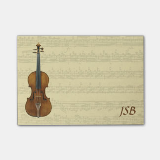Post-it® Monogramme de manuscrit de Bach Partita de violon