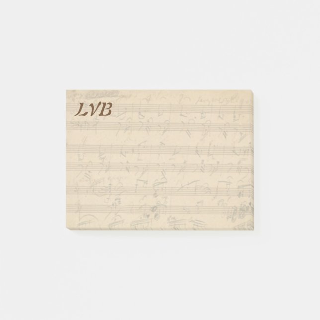 Post-it® Monogramme de manuscrit de piano de Beethoven (Devant)