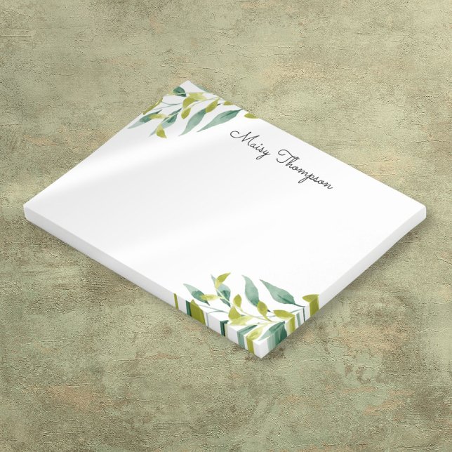 Post-it® Monogramme de nom de verdure de prairie florale (Floral Meadow Greenery Monogram Name Post-it Notes)