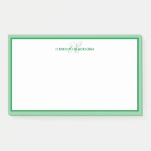 Post-it® Monogramme de nom personnalisé Vert