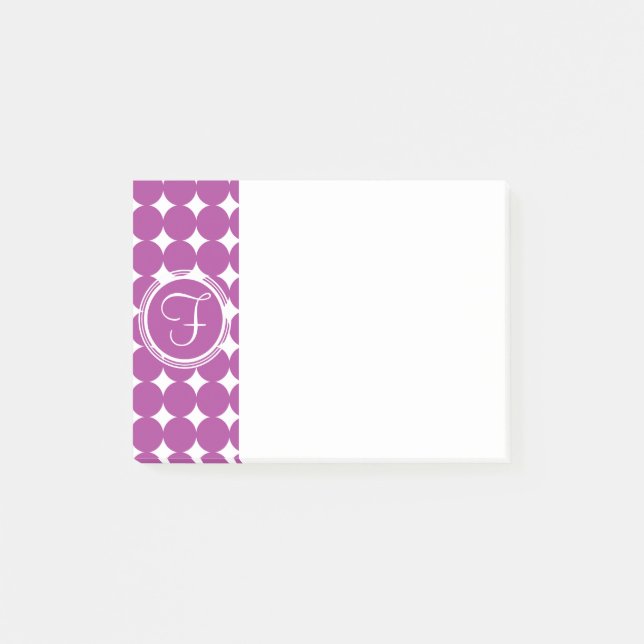 Post-it® Monogramme de point Polka violet (Devant)