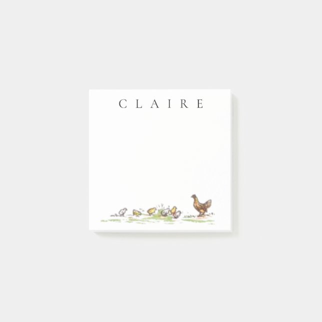 Post-it® Monogramme de poulet Vintage Kate Greenaway (Devant)