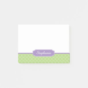Post-it® Monogramme de Quatrefoil vert ressort