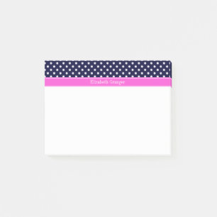 Post-it® Monogramme de ruban rose chaud Pois blancs de la M