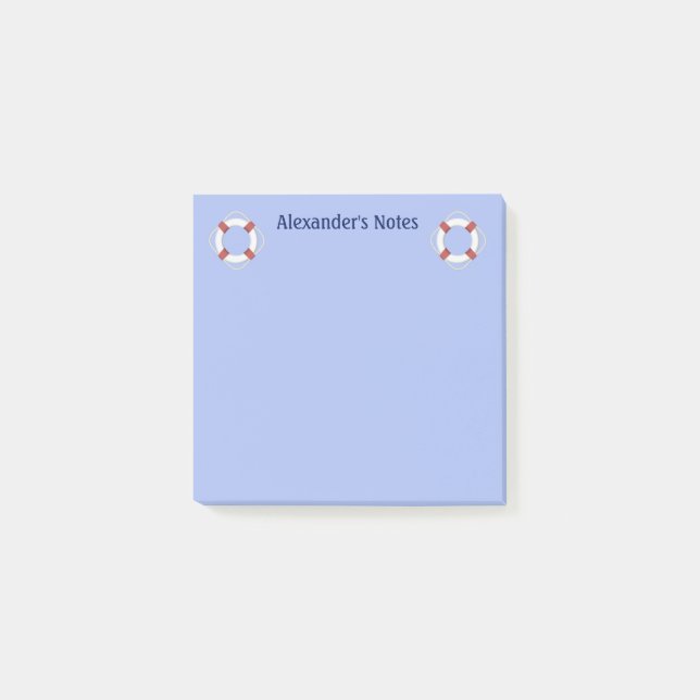 Post-it® Monogramme de sauvetage nautique bleu marine (Devant)