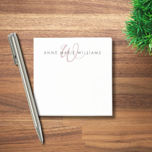 Post-it® Monogramme de script lilas poussiéreux moderne