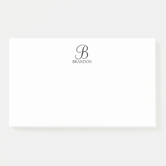 Post-it® Monogramme de script personnalisé et Bloc-notes de (Devant)
