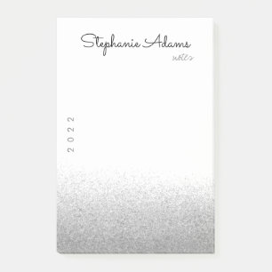 Post-it® Monogramme de signature Parties scintillant argent
