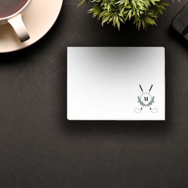 Post-it® Monogramme des clubs de golf traversés (Créateur téléchargé)