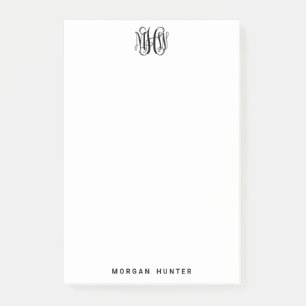 Post-it® Monogramme DIY de vigne initiale noir 3 BG