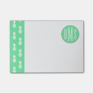 Post-it® Monogramme du motif de menthe d'ananas