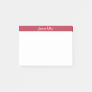 Post-it® Monogramme élégant à framboise rouge et blanc