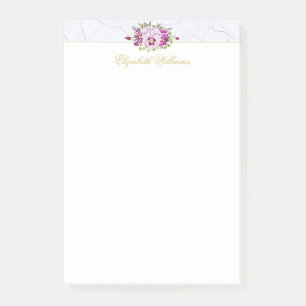Post-it® Monogramme Elégant Floral Vintage Chic Marble