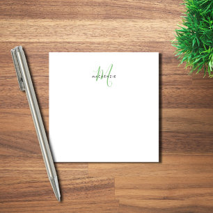 Post-it® Monogramme élégant moderne blanc vert écriture