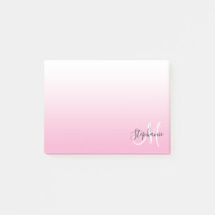 Post-it® Monogramme élégant Ombre rose clair