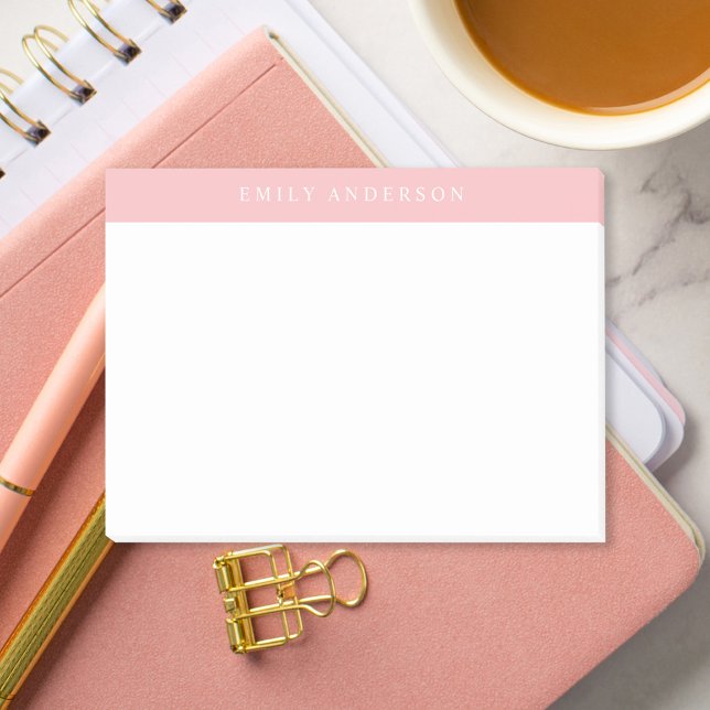 Post-it® Monogramme Élégant Rose Minimaliste (Créateur téléchargé)