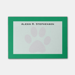 Post-it® Monogramme Empreinte de patte animal noir Shamrock