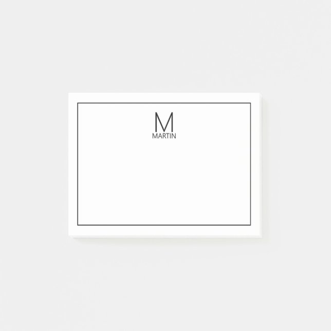 Post-it® Monogramme et bloc-notes de nom personnalisés mode (Devant)