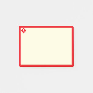 Post-it® Monogramme et cadre rouge sur ivoire