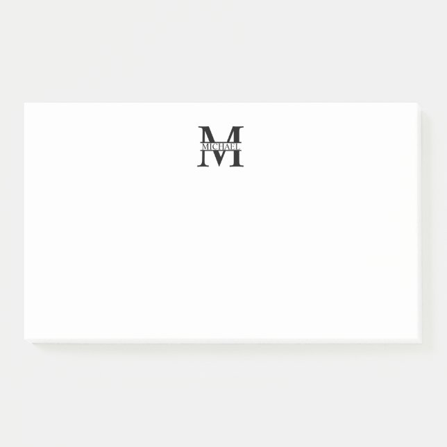 Post-it® Monogramme et nom personnalisés (Devant)