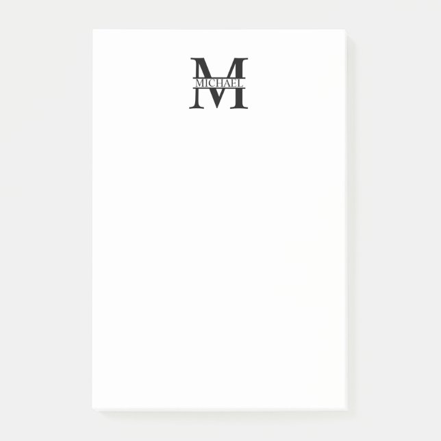 Post-it® Monogramme et nom personnalisés (Devant)