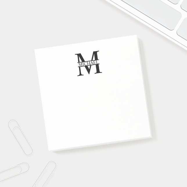 Post-it® Monogramme et nom personnalisés (Créateur téléchargé)