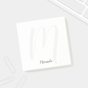 Post-it® Monogramme et nom personnalisés de script moderne