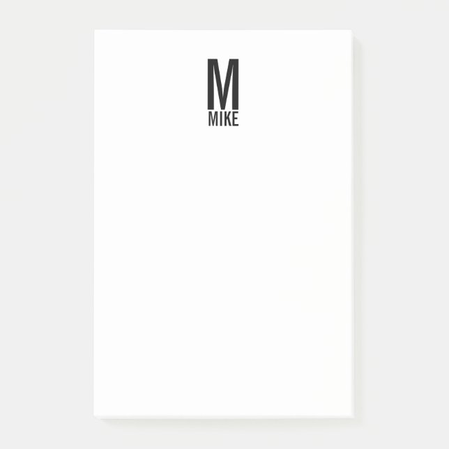 Post-it® Monogramme et nom personnalisés modernes (Devant)