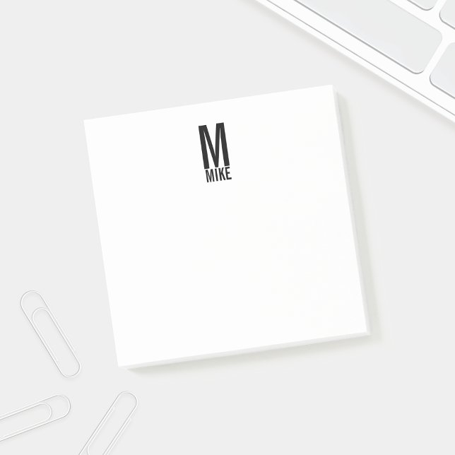 Post-it® Monogramme et nom personnalisés modernes (Créateur téléchargé)