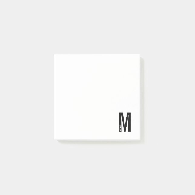 Post-it® Monogramme et nom personnalisés modernes (Devant)