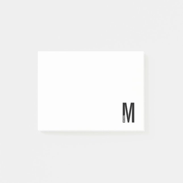Post-it® Monogramme et nom personnalisés modernes (Devant)
